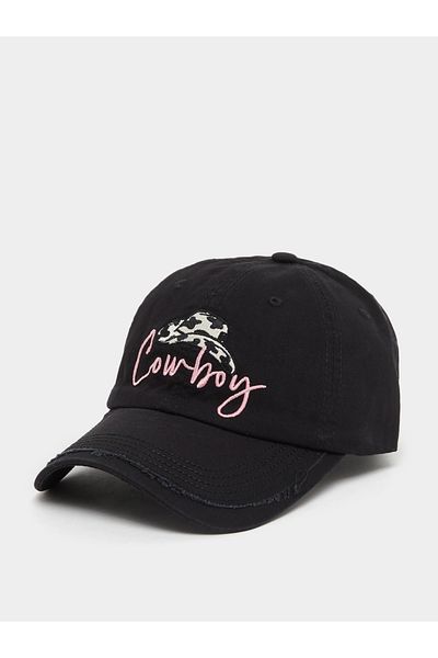 Styli Black Cowboy Design Baseball Cap