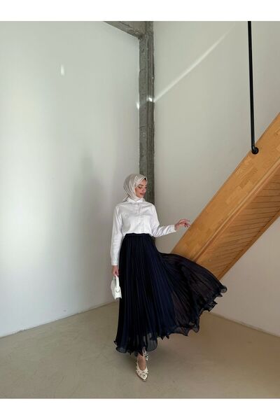 hacer ayaydın تنورة حجاب شيفون مطوي