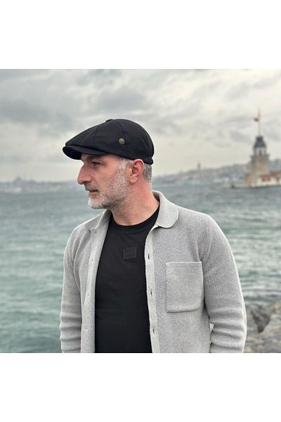 awix Мъжка лятна шапка Peaky Blinders, 100% памук, 8 части, лен