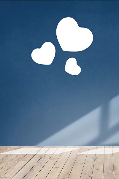 MIGNATIS Three Hearts Wall Sticker - White 60x55 cm