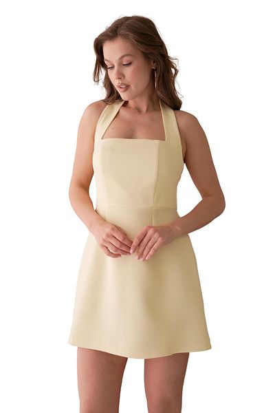 Moda Amore Strappy Square Neck Mini Graduation & Prom & Evening Dress