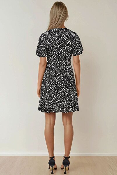 Hiccup Μίνι φόρεμα βισκόζης με λαιμόκοψη σε σχήμα λουλουδιών