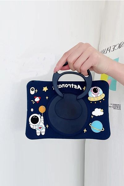 TEKNETSTORE Xiaomi Redmi Pad Se 11 inch Compatible Astronaut Kids Case with Strap 360 Rotating Stand Fun Protection