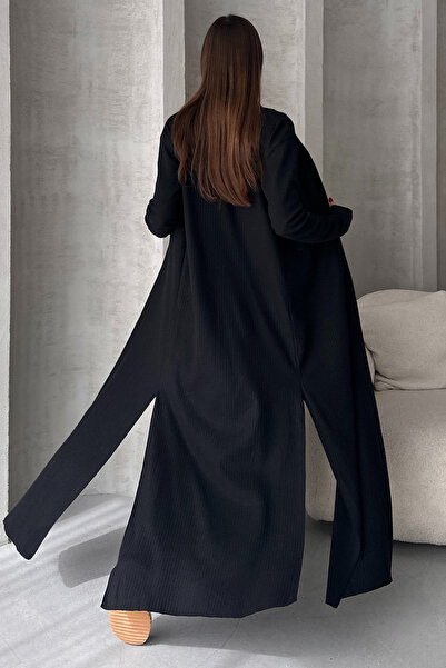 EYYE Siyah Uzun Hırka Uzun Elbise İkili Takım