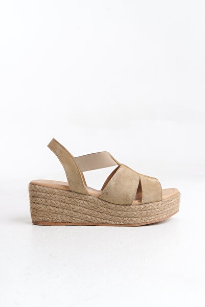 Elile Shoes Sandale cu toc cu pană din piele naturală cu talpă moale, mărimea...