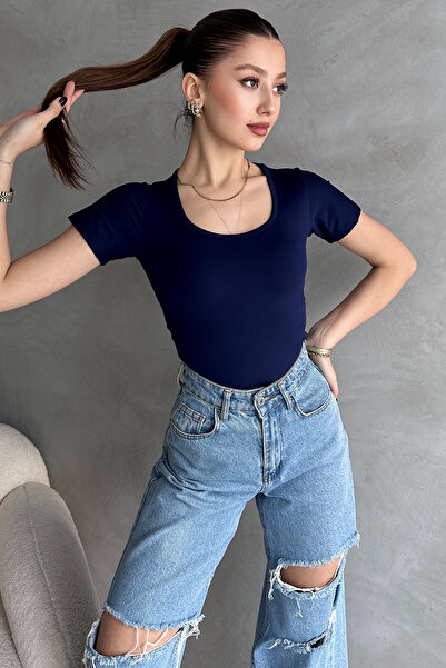 EYYE Lacivert Dalgıç Kumaş Body