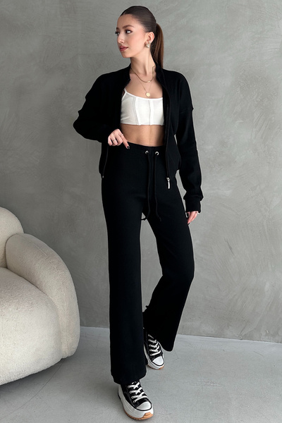 EYYE Fekete Camisole Pants Bomber dzseki női alsó felső szett