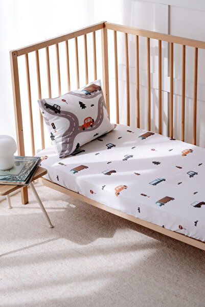 Lollie Baby&Kids Single , Children's Fitted Sheet Set, 100% Cotton Satin - Cars