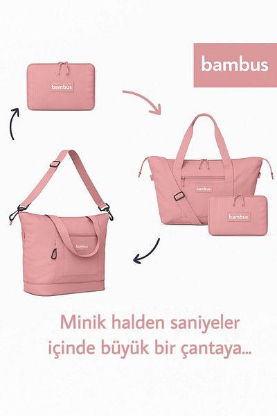 Bambus Home Expandable and Shrinkable Gusseted Daily-Travel-Travel-Shoulder Bag