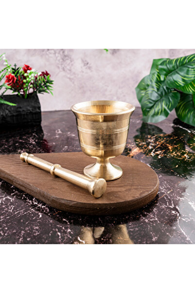 DMT COPPER HOME Dmt Gaziantep Bakır Pirinç Döküm Havan Eli Kalınlık:0,6mm Ağız Genişli 6,5cm Ağırlık:0,900gr