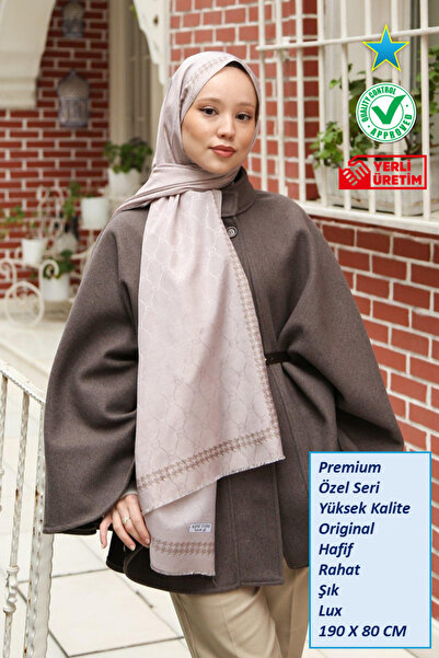 Hint İpek Premium Lux Original Monogram Şal (İPEK VUAL, YÜKSEK KALİTE, HAFİF,...