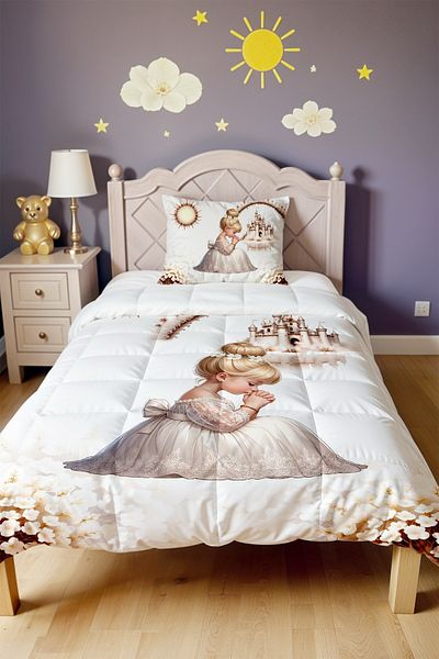 EVPANYA Dilek Fairy Patterned Single Quilt and Pillowcase