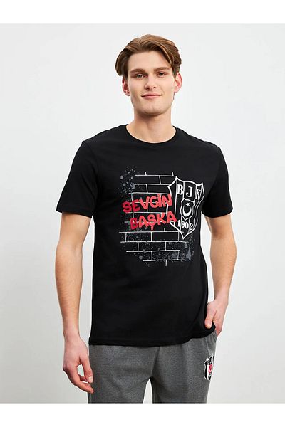 LC Waikiki Σετ ανδρικές πιτζάμες μαύρες Standard Fit Beşiktaş