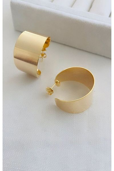 VNS Accessories Imported Serrated Model Thick Hoop Earrings (3 cm)