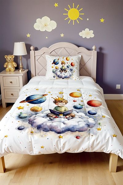 EVPANYA Hero Reading a Book Patterned Single Duvet and Pillowcase