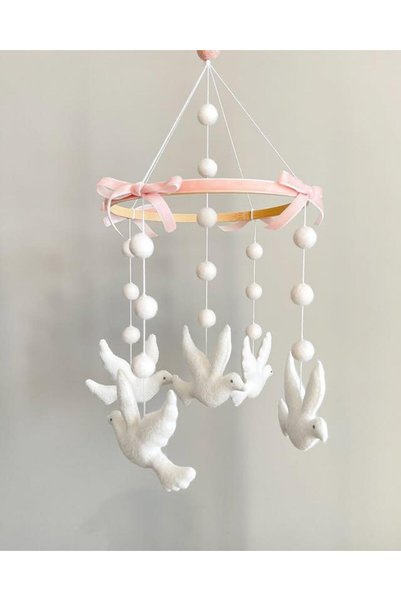 EFSBABY (MÜZİKSİZ)BEBEK BEŞİK DÖNENCESİ BEYAZ GÜVERCİN DÖNENCE