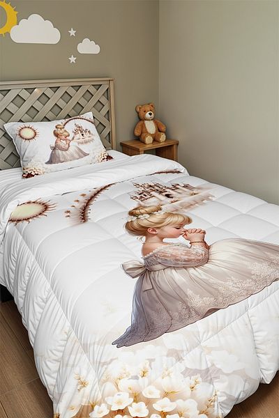 EVPANYA Dilek Fairy Patterned Single Quilt and Pillowcase