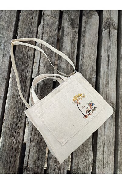 JANJAN Kanvas Kumaş Ayarlanabilir Askılı Fermuarlı,İçi Cepli, El, Kol ve Omuz...