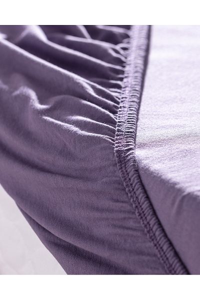 Madame Coco Valeria Bettlaken, King Size Plus, 100 % Baumwolle, elastisch, gekämmt, Violett