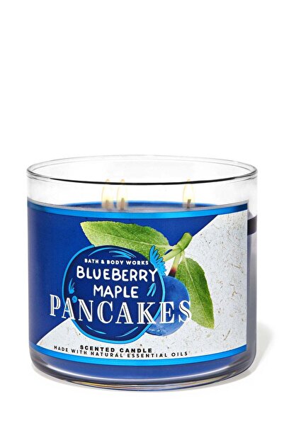 Bath & Body Works شمعة ثلاثية الفتيل برائحة فطائر التوت الأزرق والقيقب
