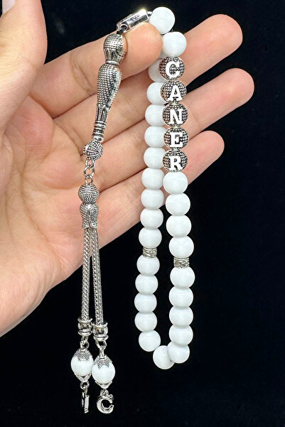 Fabula Silver İsimli Tesbih Kişiye Özel Erkek Hediye Harfli Cam Tesbih