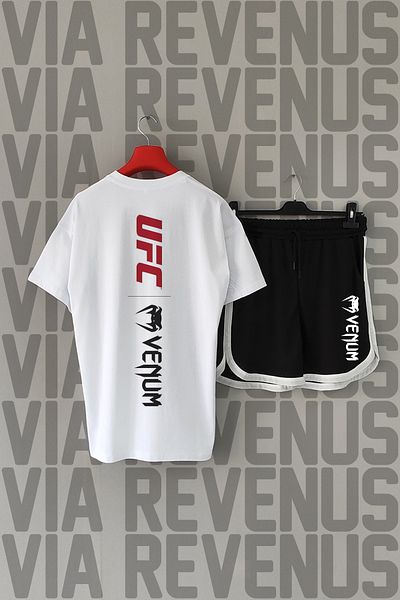 Vordevia UFC elöl és hátul nyomott 100% pamut nyakú póló és egyedi sportrövid szett