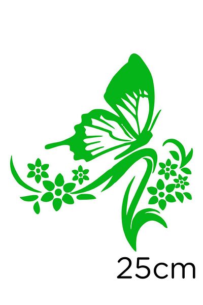 MIGNATIS Butterfly Sticker Flying and Flying Inside Plants with Plenty of Flowers 25 cm