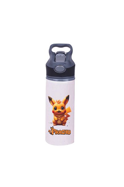 DKDZ SHOP Pikachu Printed Water Bottle with Straw -650Ml. - 002