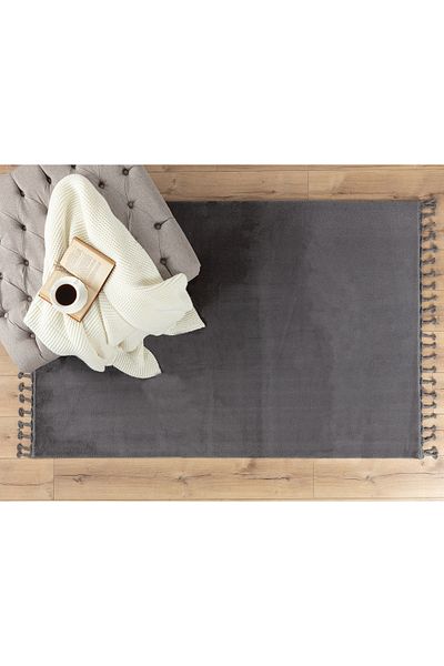 Madame Coco Carol Fransenteppich – Anthrazit – 120 x 180 cm