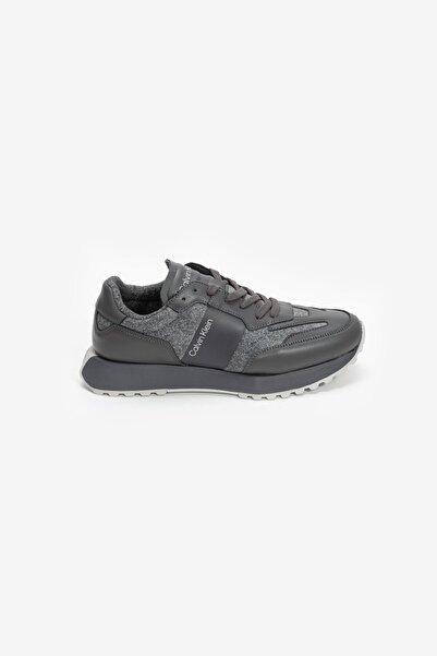 Calvin Klein Gray Men's Leather - Fabric Sneaker Low Top Lace up Wool