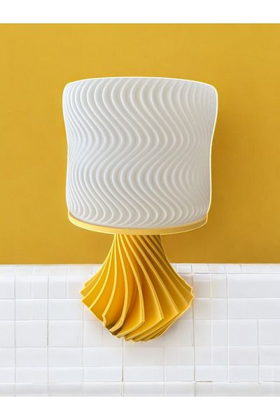 Lasirius Decorative Modern Design Lampshade Boho Vintage Home Decor Yellow White Large Size 20 X 35cm