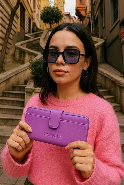 La'Graccia Hmx Polo Büyük Boy Mor Cüzdan