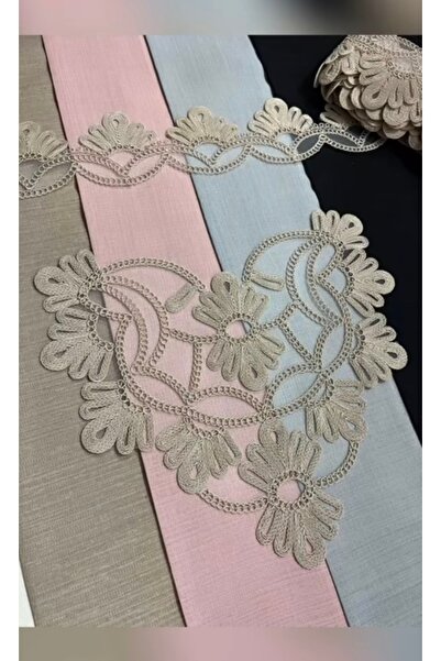 Butik Kortlu Fransız dantel piyasa desen 1 uç 4 aplik imza tekstil uç 10 metre