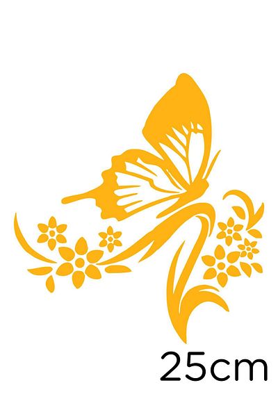 MIGNATIS Butterfly Sticker Flying and Flying Inside Plants with Plenty of Flowers 25 cm