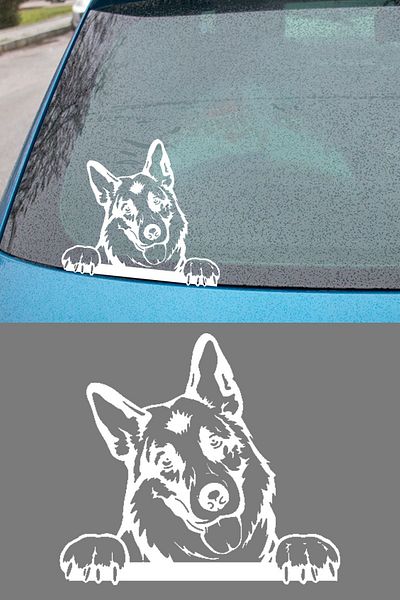 MIGNATIS Autocolant oficial din sticlă pentru mașină pentru câine ciobănesc german - Decal pentru computere, camioane, motociclete