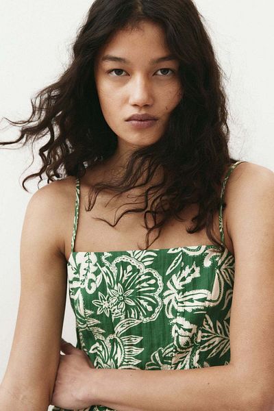 H&M Linen-blend Midi Dress