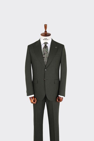 Kadir Büyükkaya Men's Swallow Collar Two Button Suit-Kax1327W