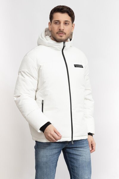 Armani Exchange Hooded Two-Way Zippered Regular Fit Coat Men's COAT 6RZB03 ZNICZ 1116