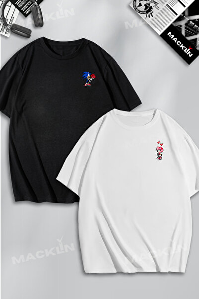 darkopia للجنسين النساء الرجال سونيك وأيمي بكسل الفن المطبوعة عاشق زوجين مزيج...