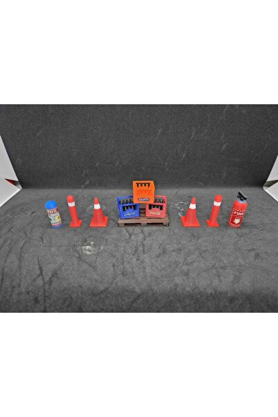 1:18 1/24 Uyumlu Diecast Model Araçlar Ve Diorama için Mini Set