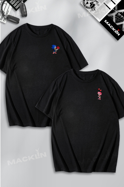 darkopia للجنسين النساء الرجال سونيك وأيمي بكسل الفن المطبوعة عاشق زوجين مزيج...