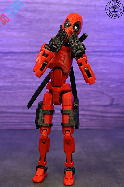 3DSEMT 3d Dummy Figür | Hareketli, Pozlanabilir Koleksiyon Modeli | Deadpool Versiyon