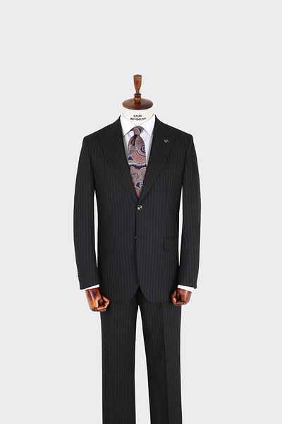 Kadir Büyükkaya Men's Swallow Collar Two Button Suit-Kax1327W