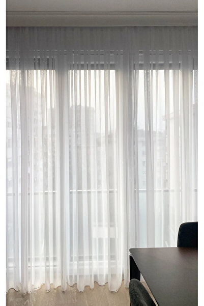 Bercem Home ستارة تول بيضاء - سادة - جودة عالية - خياطة مطوية - طية عادية (1/...