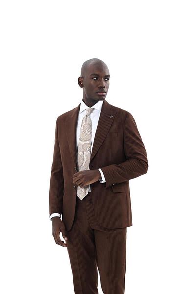 Kadir Büyükkaya Men's Swallow Collar Two Button Suit-Kax1329W