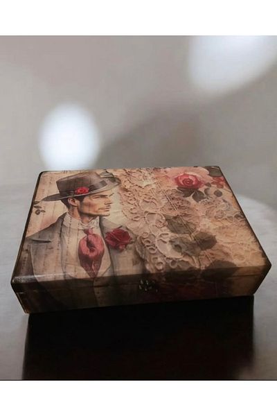 herbantine Retro Men's Watch Box with Decorative Partitions