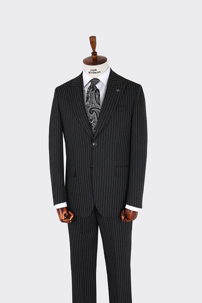 Kadir Büyükkaya Men's Swallow Collar Two Button Suit-Kax1328W