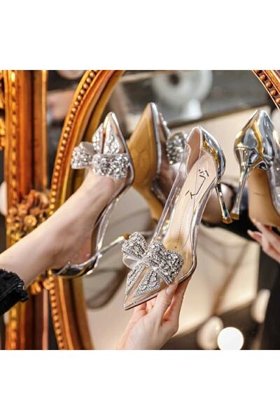 DC DONNA Pantofi de rochie de seara Printesa Transparenta Arc Stone