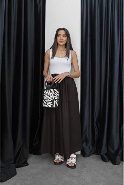 Havoş Bitter Brown Tyrant Square Collar Dress