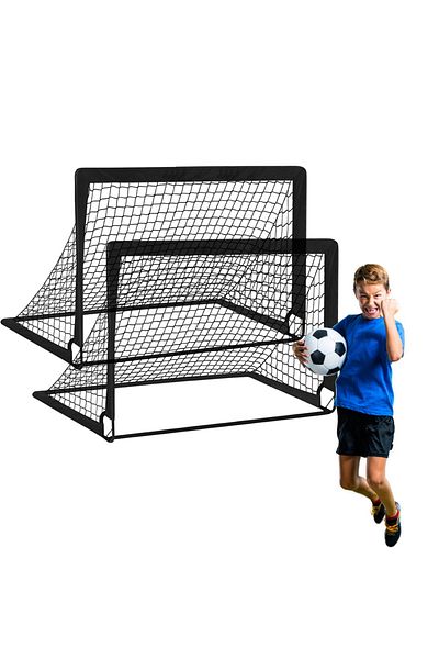 Choice Black 2pcs Portable Soccer Goal Folding Soccer Net Toddler Football Nets Training Equipment For Kids